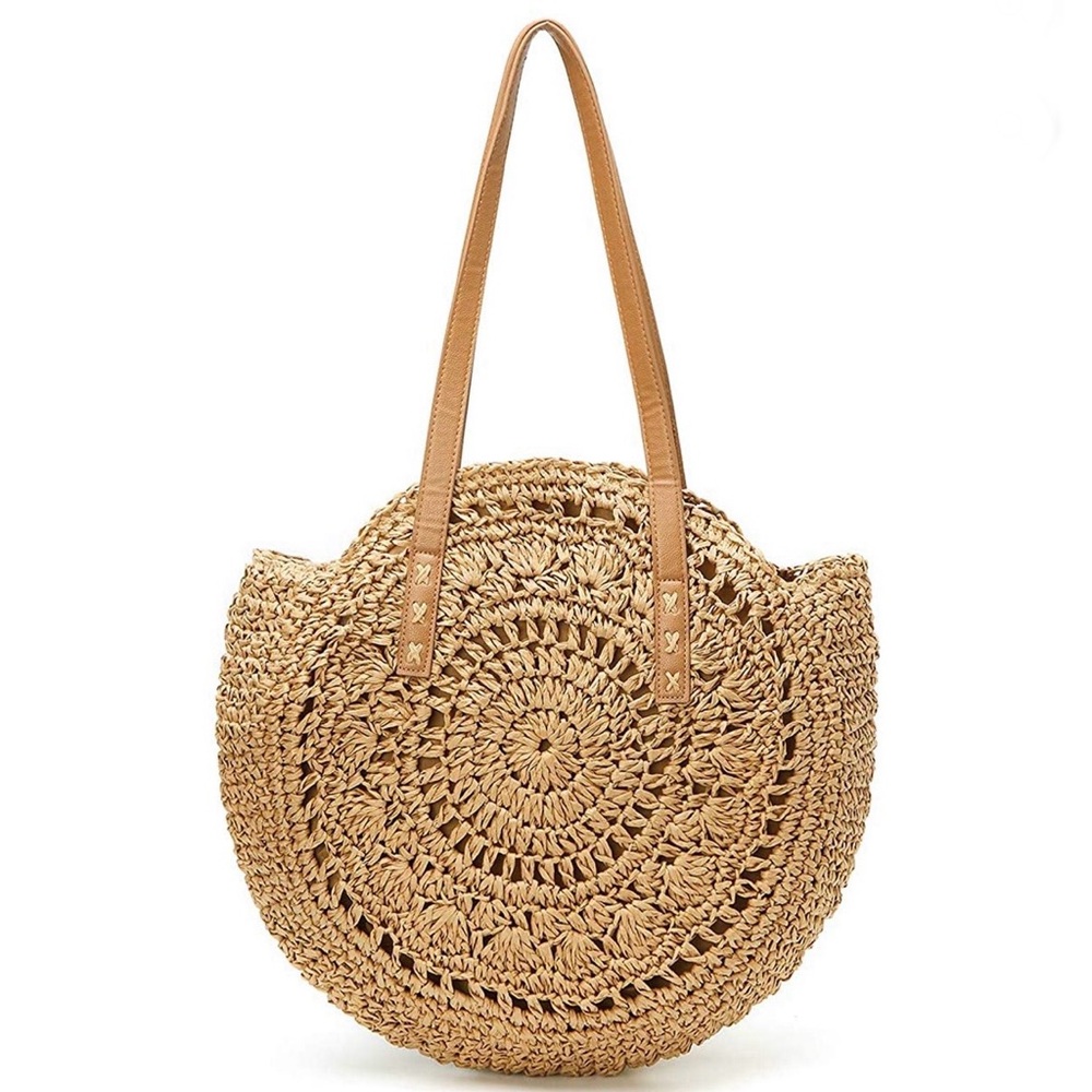 NWT Bohemian Straw Shoulder Bag - Picture 2 of 7